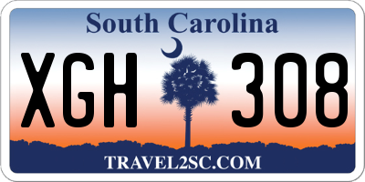 SC license plate XGH308