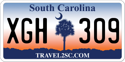 SC license plate XGH309