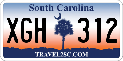 SC license plate XGH312