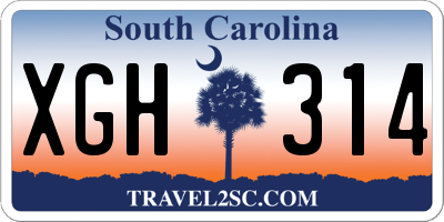 SC license plate XGH314