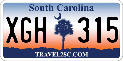 SC license plate XGH315