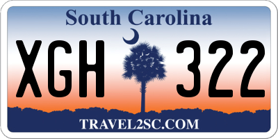 SC license plate XGH322
