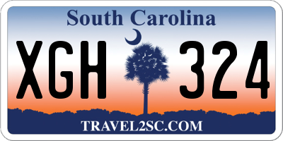 SC license plate XGH324