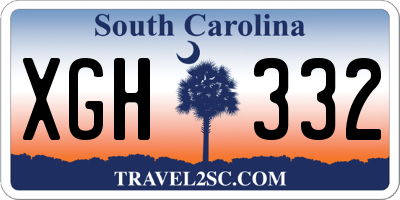 SC license plate XGH332
