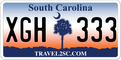 SC license plate XGH333