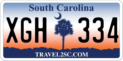 SC license plate XGH334