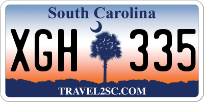 SC license plate XGH335