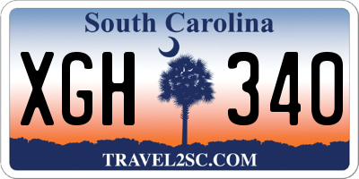 SC license plate XGH340