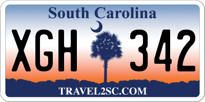 SC license plate XGH342