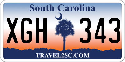 SC license plate XGH343