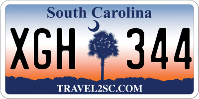 SC license plate XGH344