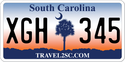 SC license plate XGH345