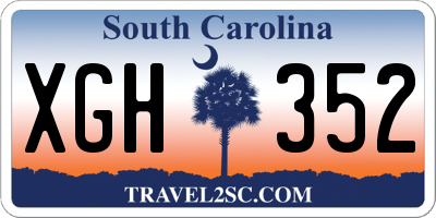 SC license plate XGH352