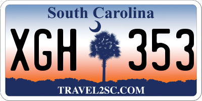 SC license plate XGH353