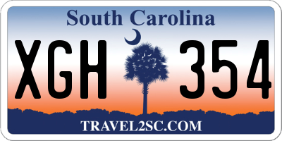 SC license plate XGH354