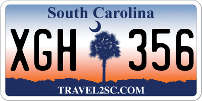 SC license plate XGH356