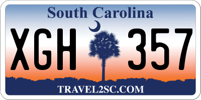 SC license plate XGH357