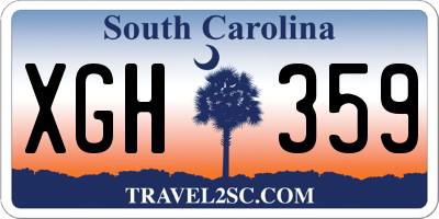 SC license plate XGH359