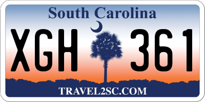 SC license plate XGH361
