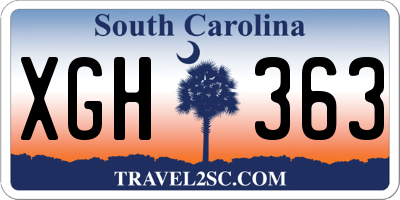 SC license plate XGH363