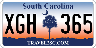 SC license plate XGH365