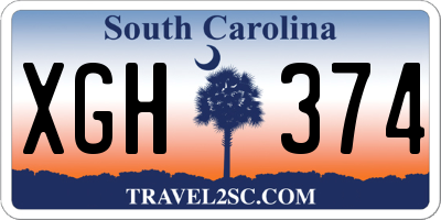 SC license plate XGH374