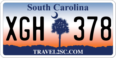 SC license plate XGH378