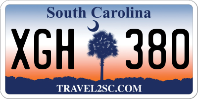 SC license plate XGH380