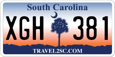 SC license plate XGH381