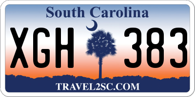 SC license plate XGH383