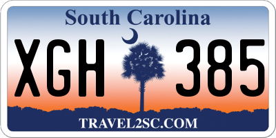 SC license plate XGH385