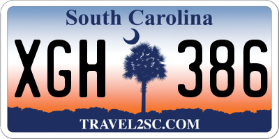 SC license plate XGH386