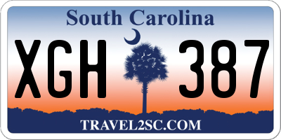 SC license plate XGH387
