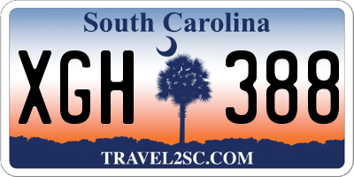 SC license plate XGH388