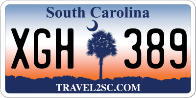 SC license plate XGH389