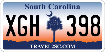 SC license plate XGH398