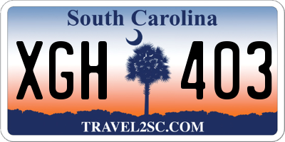 SC license plate XGH403
