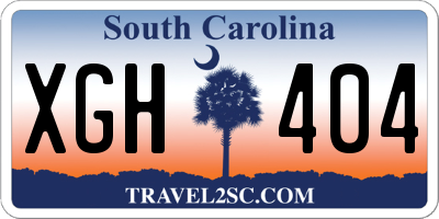 SC license plate XGH404