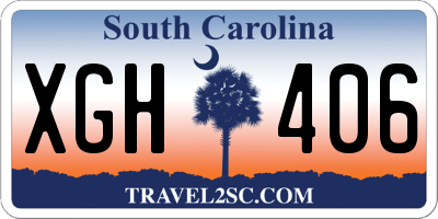 SC license plate XGH406