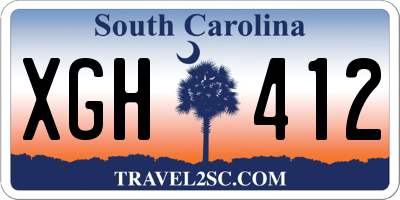 SC license plate XGH412