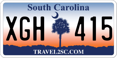 SC license plate XGH415