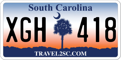 SC license plate XGH418