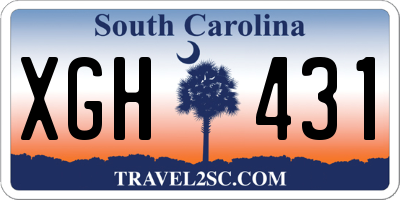 SC license plate XGH431