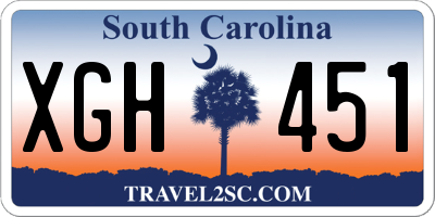 SC license plate XGH451