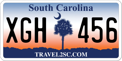 SC license plate XGH456