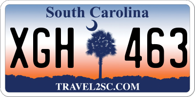 SC license plate XGH463