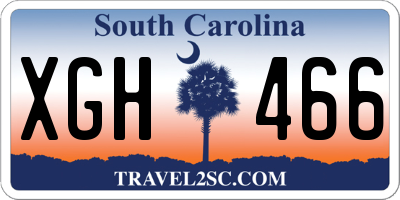 SC license plate XGH466