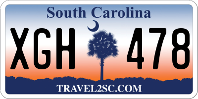SC license plate XGH478