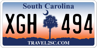 SC license plate XGH494