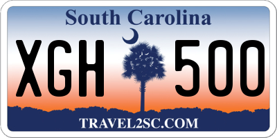 SC license plate XGH500